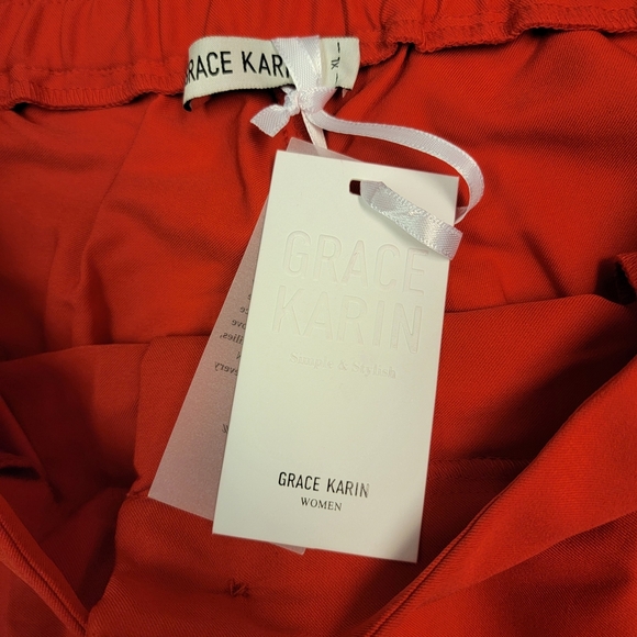 Grace Karin Women's Business Casual Red Pants Size XL - Picture 3 of 8